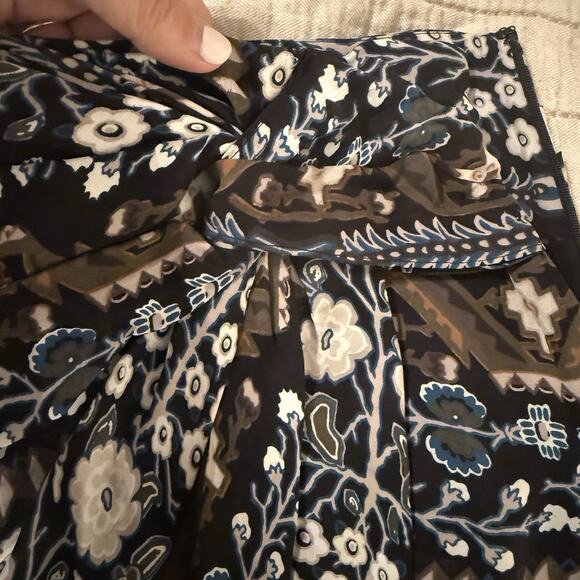 Veronica Beard 100% Silk Skirt Sz 4 Black Floral Sarong Knot Boho Office High Lo - Picture 8 of 16
